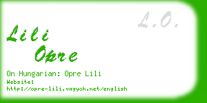 lili opre business card